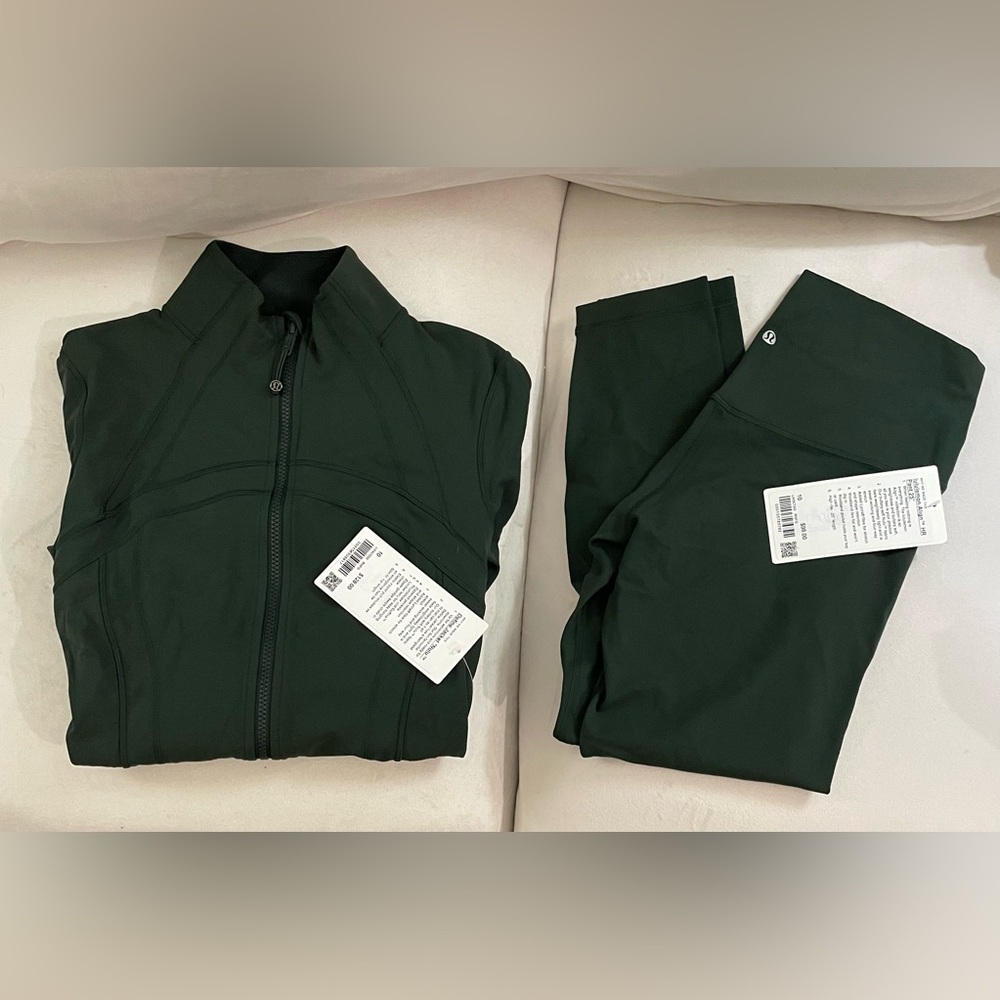 Lululemon SET NWT Define Jacket & Align Leggings Forest Green Size 10 - Picture 13 of 13